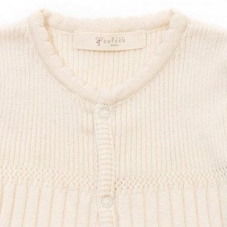 【ナチュラル】クローバー柄 2WAYオール CO-Ｗ42【7営業日程度で発送】| ベビー ベビー服 赤ちゃん 新生児～ 1歳前後 服 ツーウェイオール スナップ留め ドレス型 パンツ オーガニック 綿 日本製